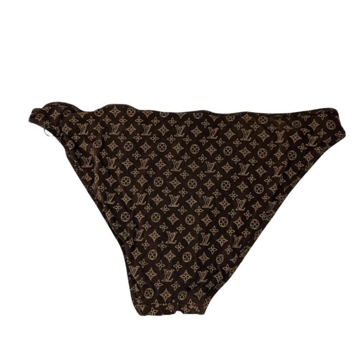 LOUIS VUITTON Vintage Monogram Bikini Swimwear #38 Brown Gold Polyamide