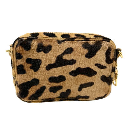 PRADA Vintage Leopard Mini Shoulder Bag Pouch Brown Pony Calf Hair 902269