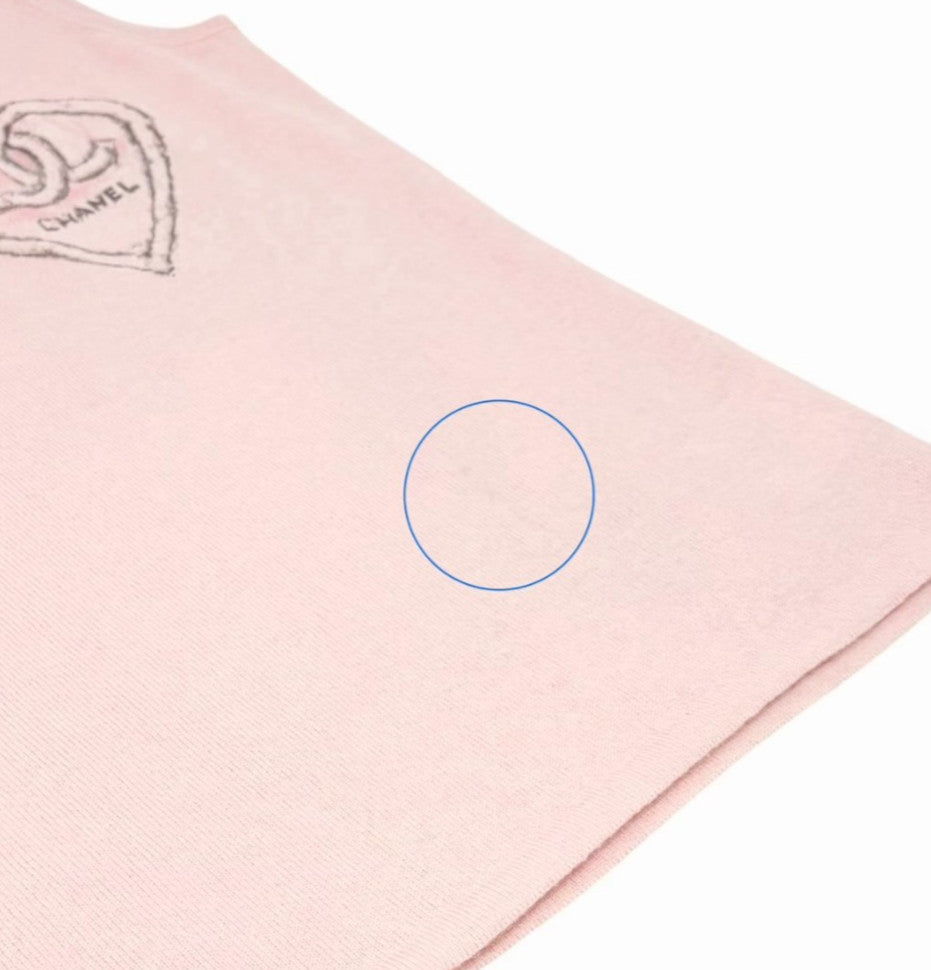 CHANEL Vintage 09C CC Heart Motif Cashmere Knit Tank Top #36 Pink 901824
