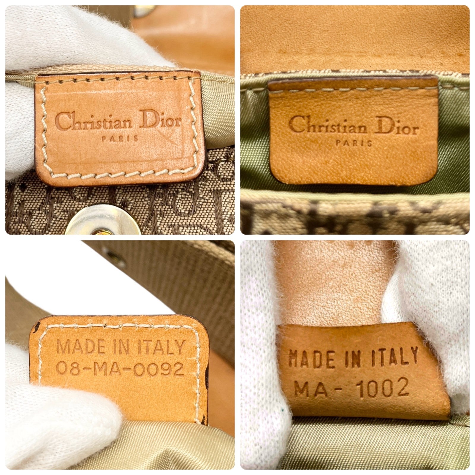 Christian Dior Vintage Trotter Monogram Street Chic Columbus Shoulder Bag Beige