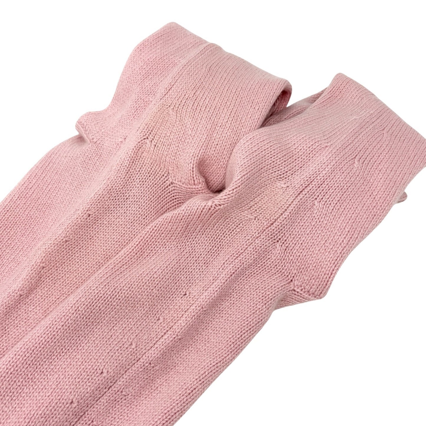CHANEL Vintage 95A CC Logo Cashmere Knit Sweater Top Camellia #S Pink 902400