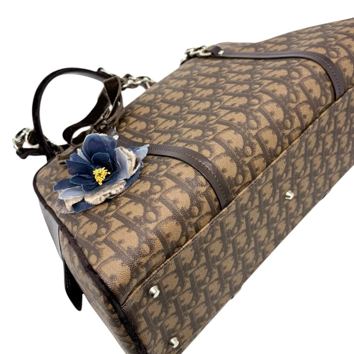 Christian Dior Vintage 2005 Trotter Monogram Romantique Shoulder Bag Brown PVC