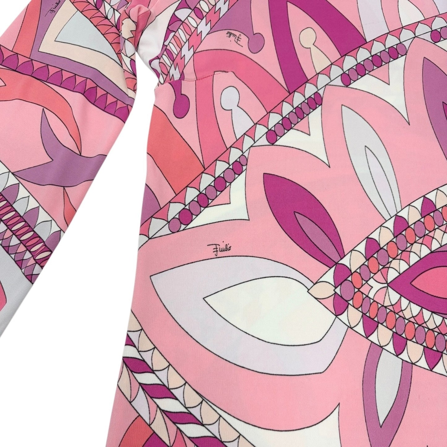 EMILIO PUCCI Vintage Mini Dress One-Piece #38 Pink Multicolor Rayon 901858