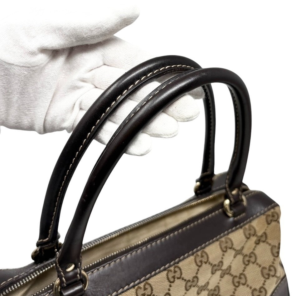 GUCCI Vintage GG Monogram Lovely Heart Shoulder Bag Beige Brown Canvas 902325