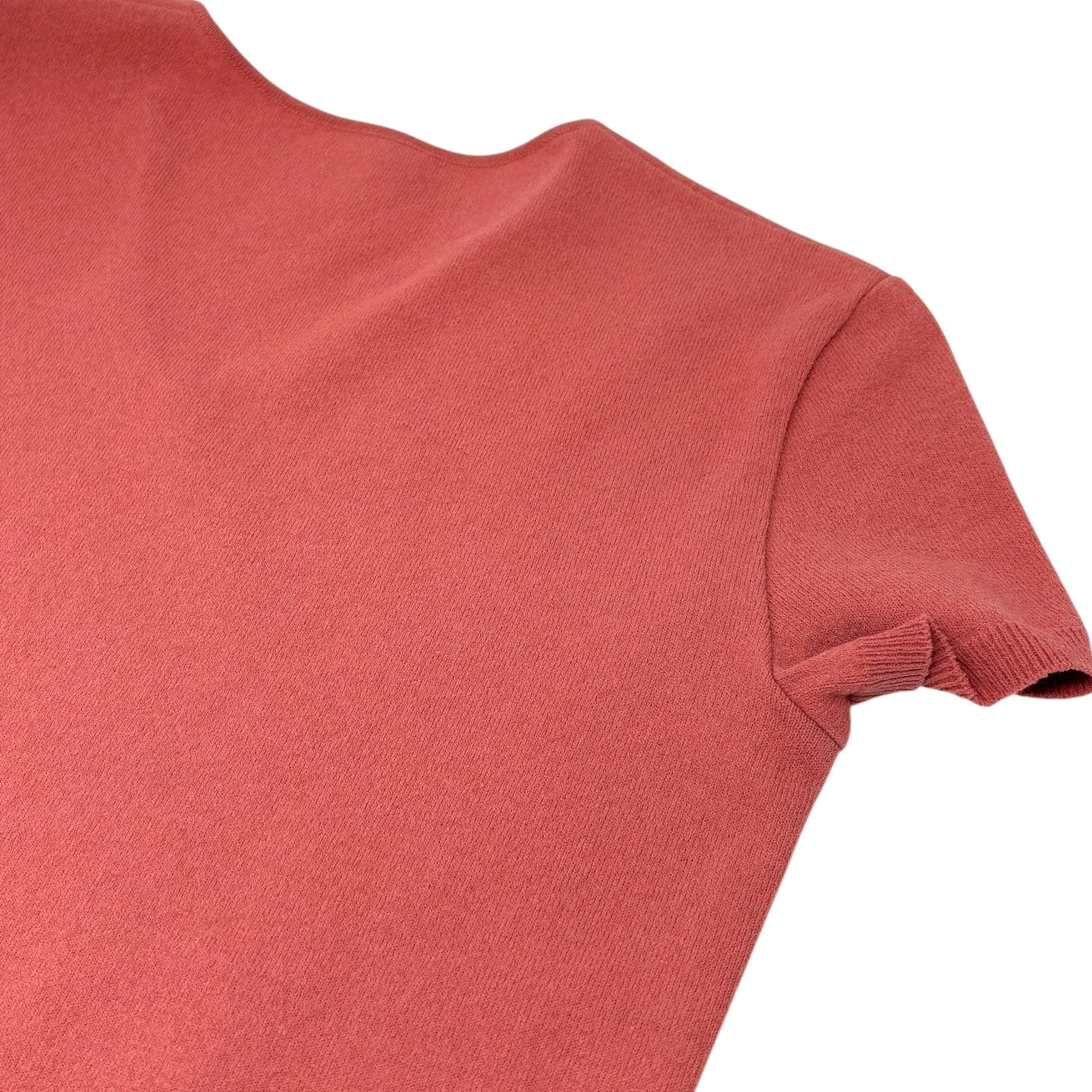 CHANEL Vintage 04P Logo Knit T-shirt Top #38 Pink Cotton Polyester