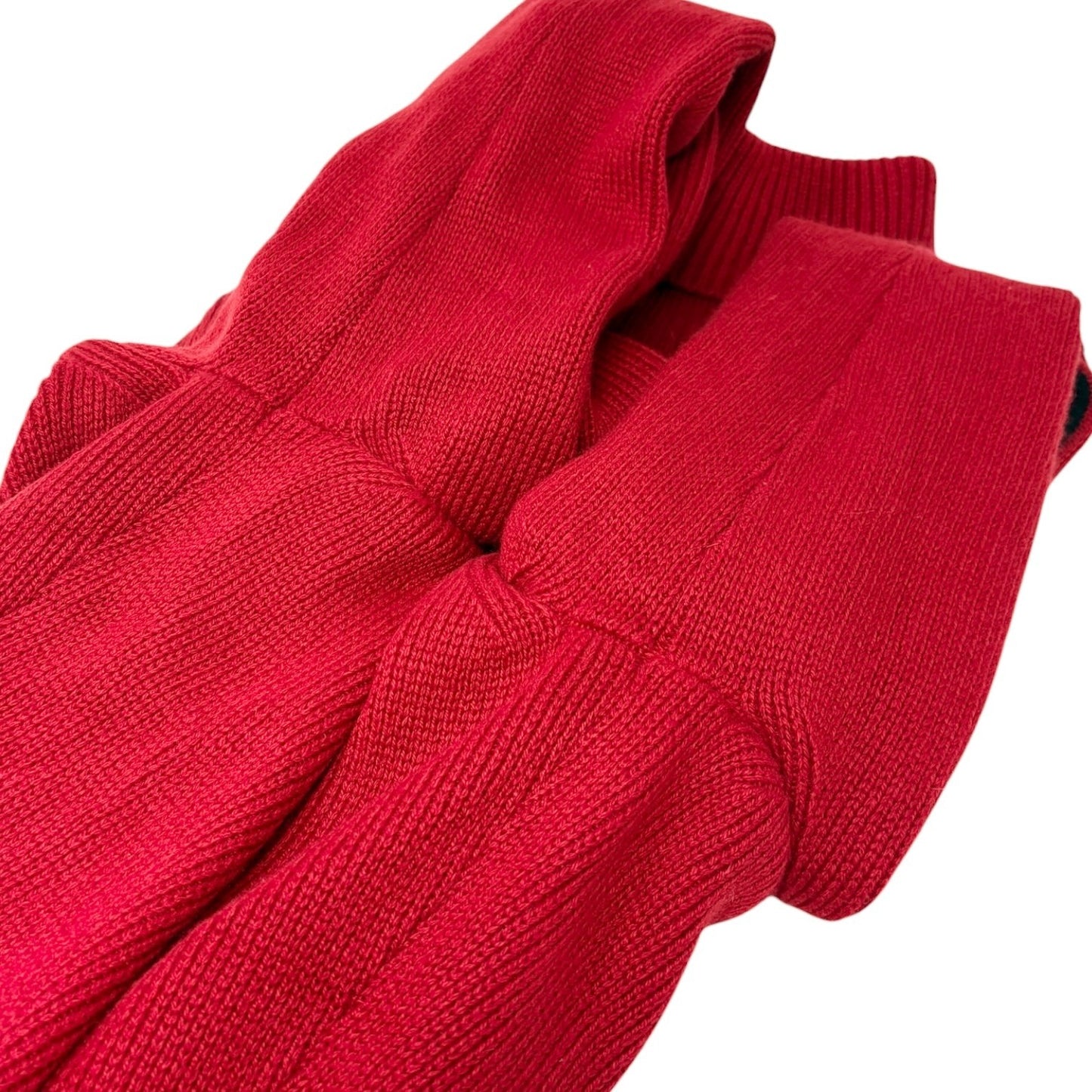 CELINE Vintage Logo Turtleneck Cashmere Knit Sweater Top #S Red 902216