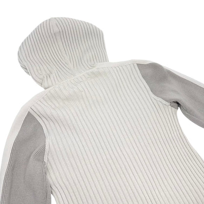 CHANEL Sport Vintage 04A CC Logo Knit Zip Hoodie Jacket Top #38 Gray 901826