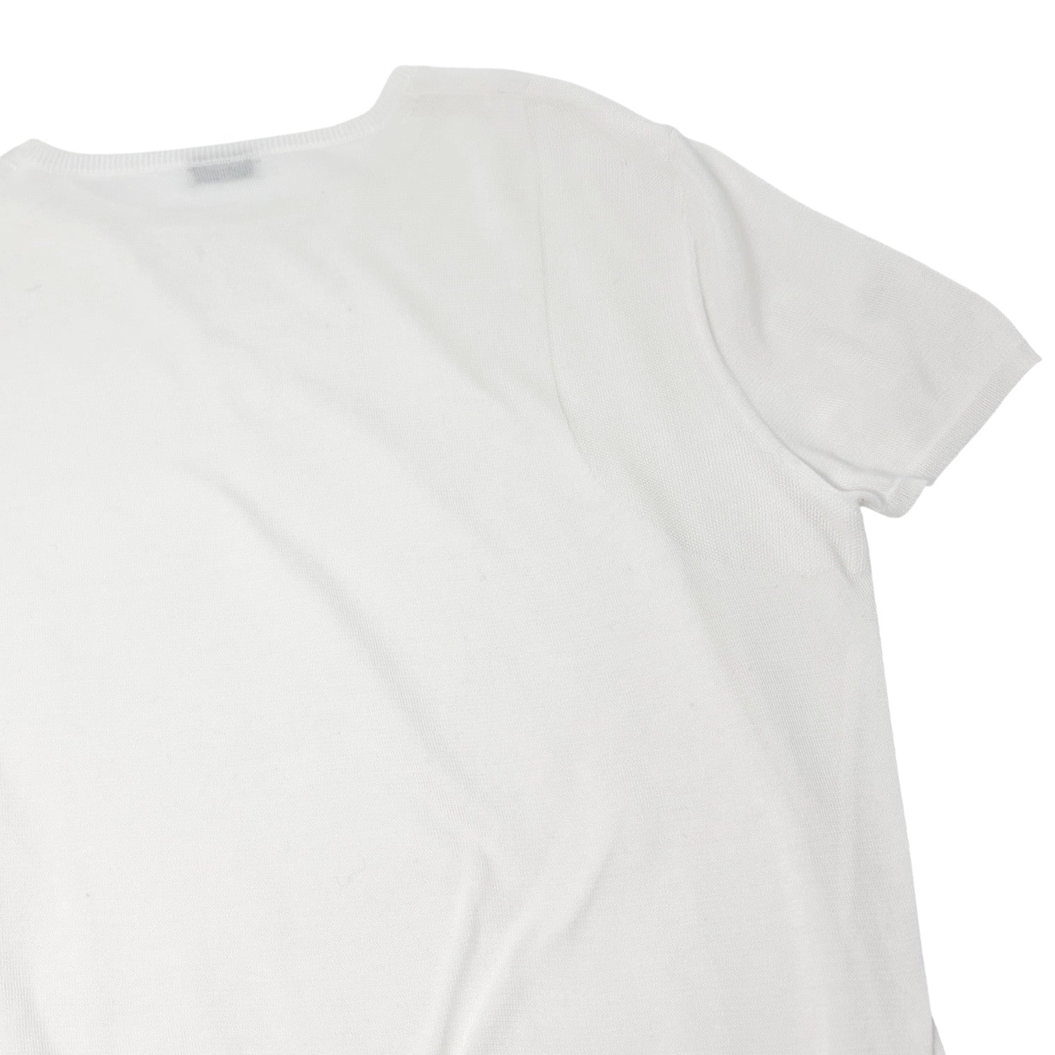 CHANEL Vintage 03P CC Mark Logo Mesh Knit Tshirt Top White Short Sleeve Cotton