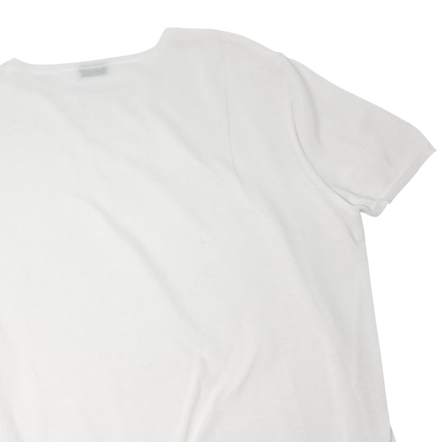 CHANEL Vintage 03P CC Mark Logo Mesh Knit Tshirt Top White Short Sleeve Cotton
