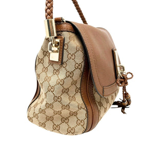 GUCCI Vintage GG Monogram Logo 2way Crossbody Shoulder Bag Beige Brown Canvas