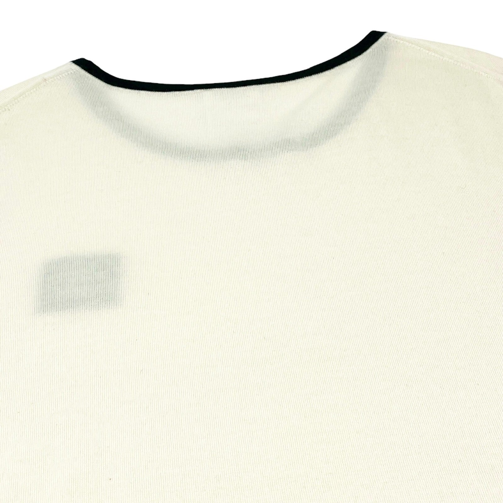 CHANEL Vintage 06C CC Mark Logo Knit Top #42 Pocket Pullover Cream Cashmere