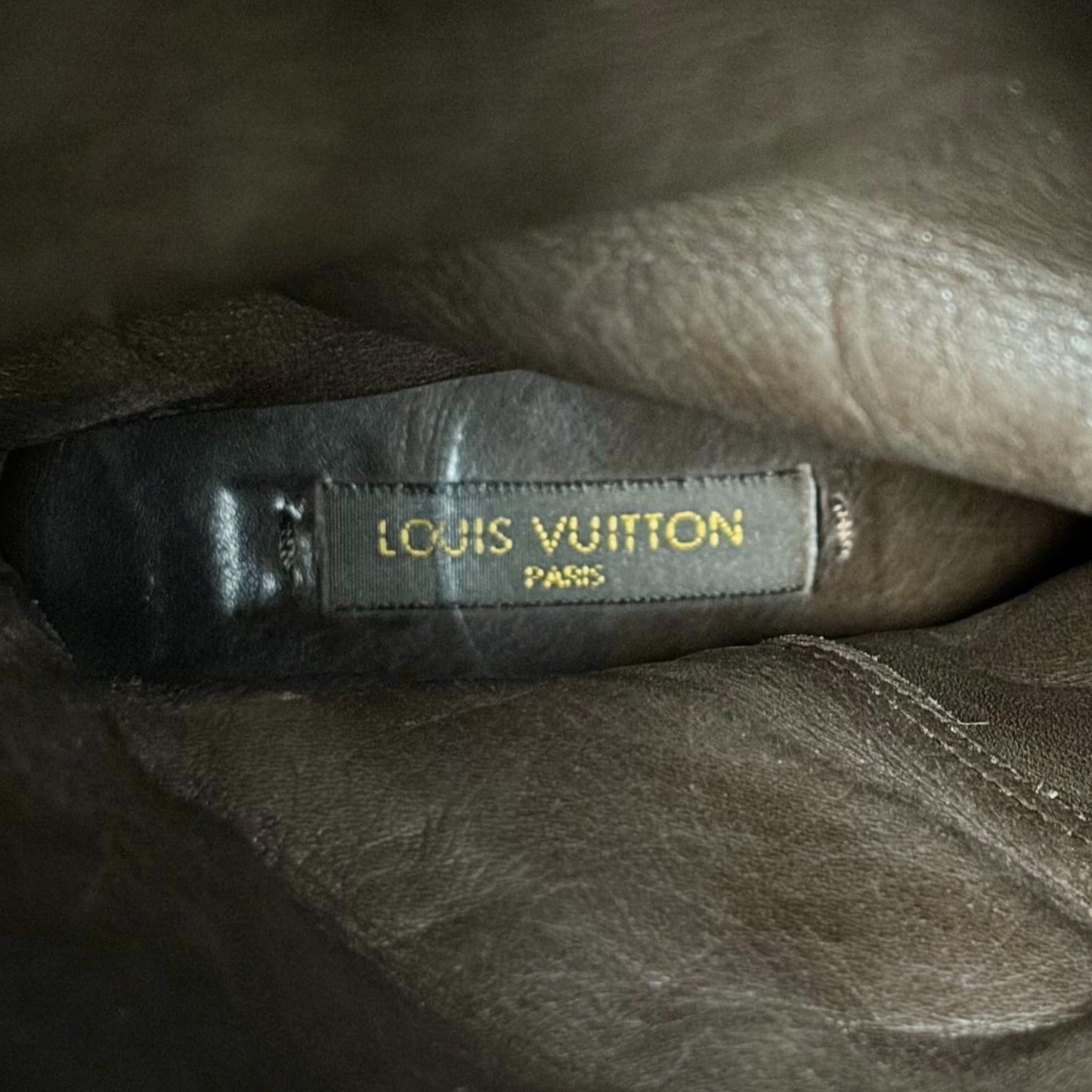LOUIS VUITTON Vintage LV Monogram Long Boots #36.5 Heels Brown Black 902562