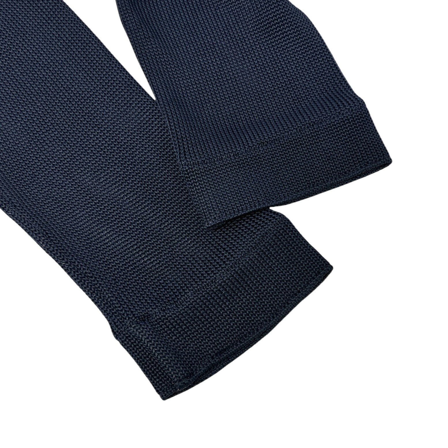 CHANEL Vintage CC Logo Knit Cardigan Long Sleeve Dark Blue Pocket Button