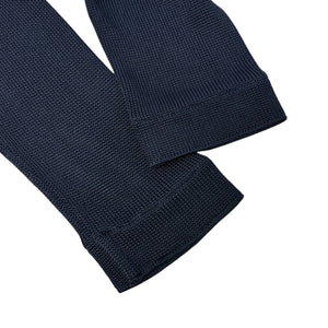 CHANEL Vintage CC Logo Knit Cardigan Long Sleeve Dark Blue Pocket Button