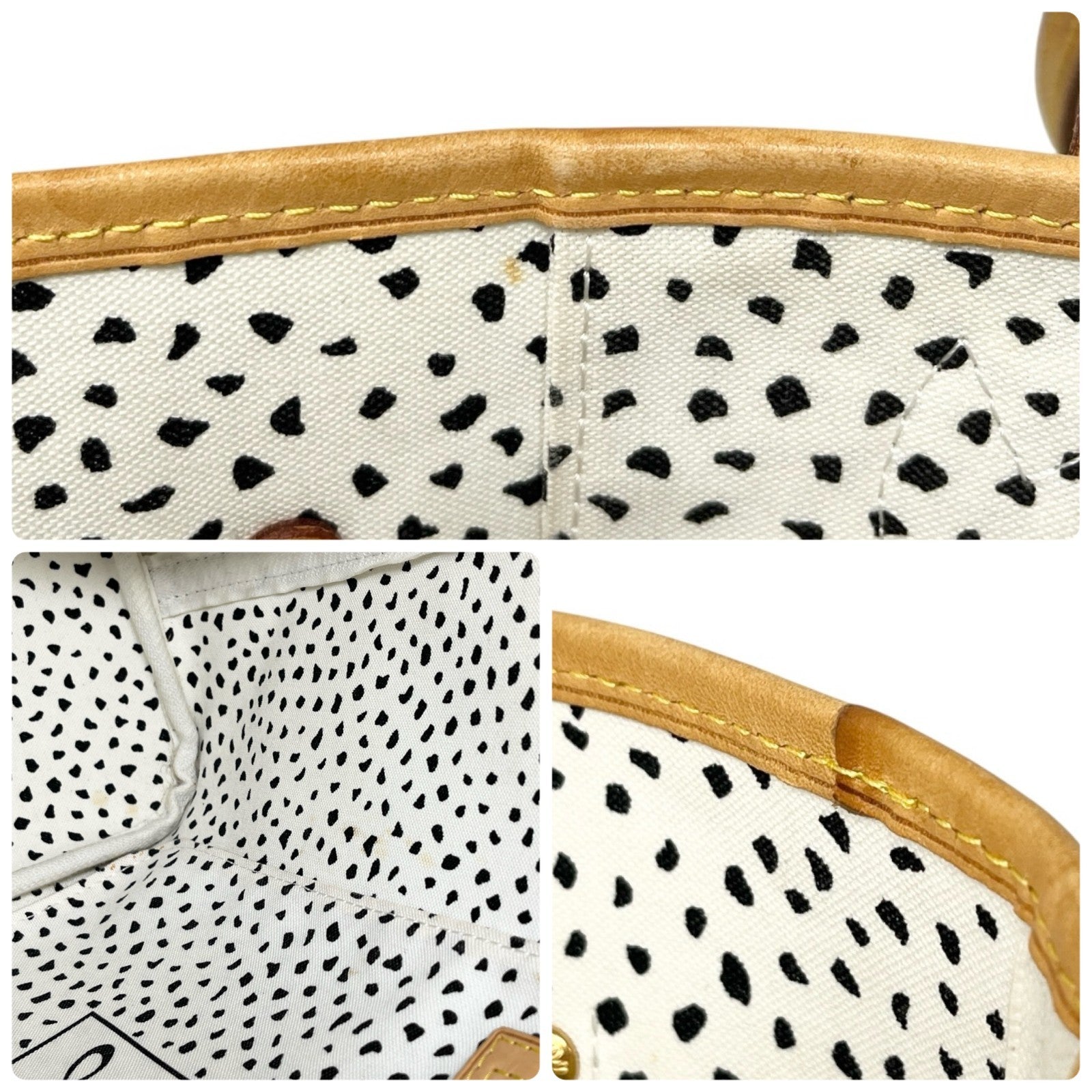 LOUIS VUITTON Vintage Monogram Neverfull MM Yayoi Kusama Tote Bag Dots White