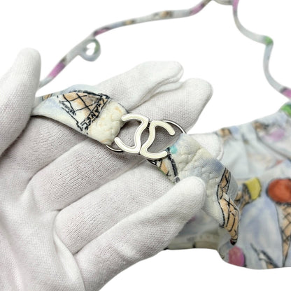 CHANEL Vintage 04C CC Logo Ice Cream Print Bikini #38 Multicolor Nylon 901860