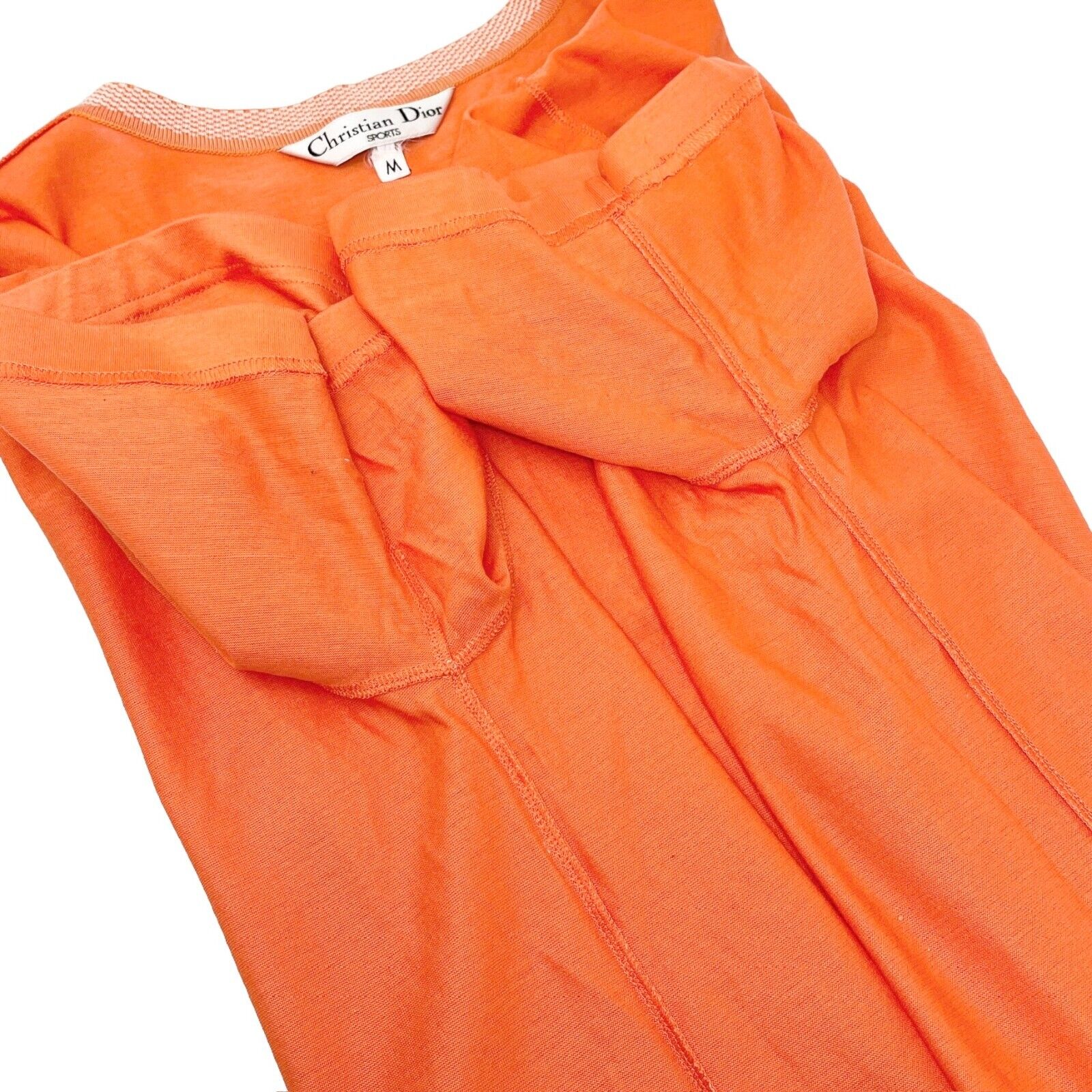 Christian Dior Sports Vintage Big Logo T-shirt #M Top Orange Cotton Rank AB