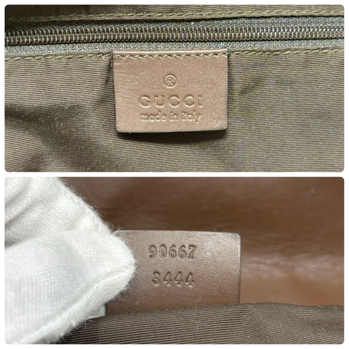 GUCCI Vintage GG Monogram Jackie Shoulder Bag Beige Canvas Leather 902329