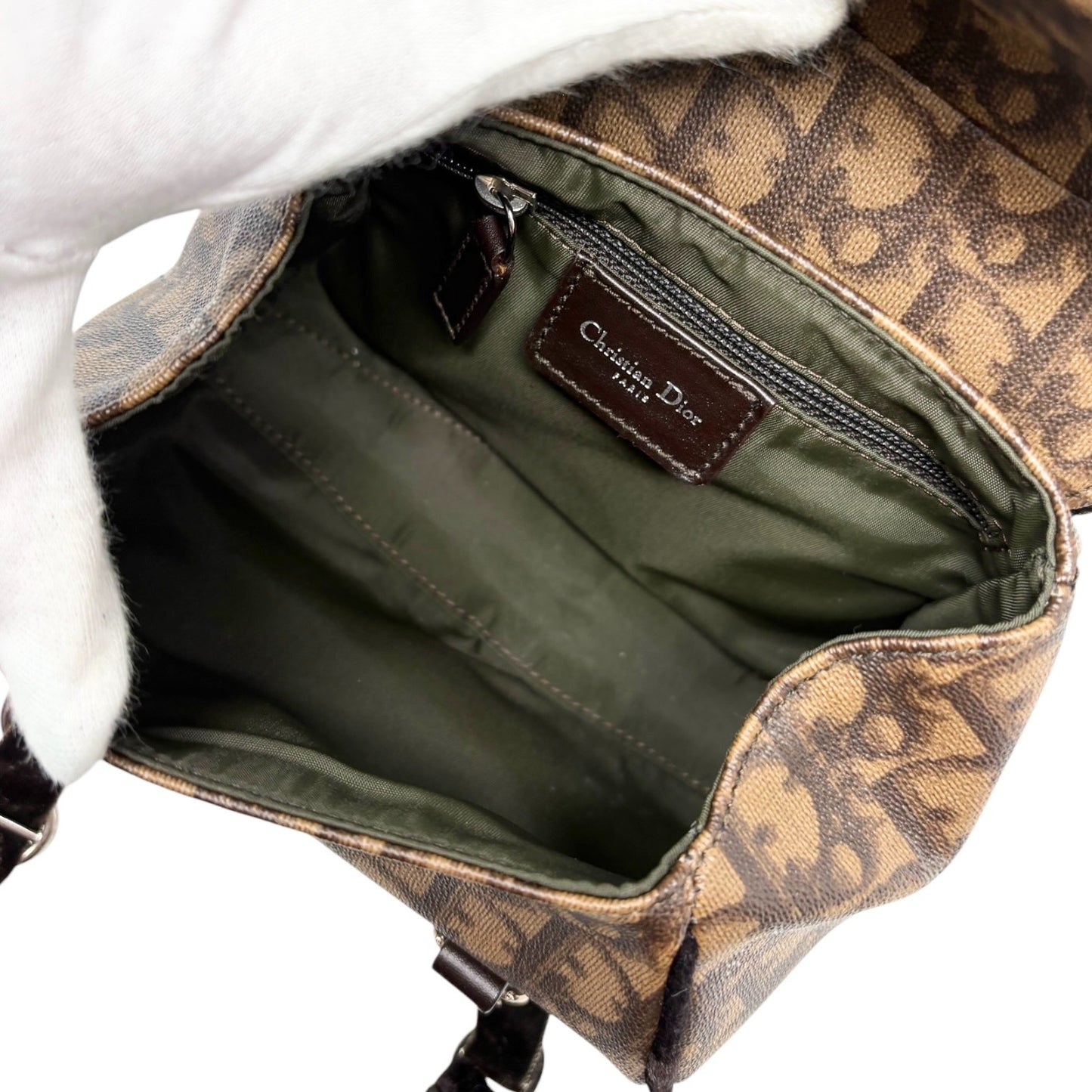 Christian Dior Vintage 2005 Romantique Trotter Monogram Mini Bag Brown 901843