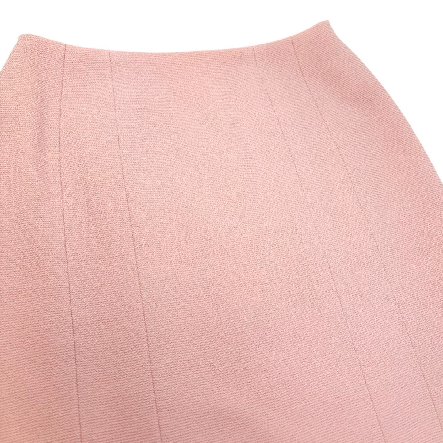 CHANEL Vintage 94A CC Logo Button Tweed Jacket Skirt Set #38 Wool Pink Fringe
