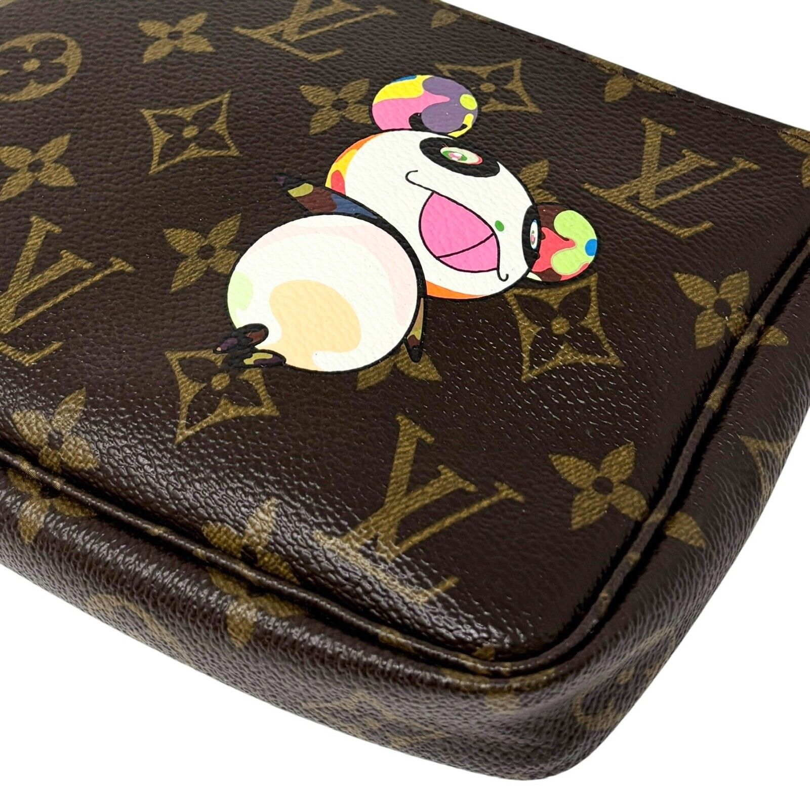 LOUIS VUITTON Vintage 2004 Monogram Shoulder Bag Pochette Brown Takashi Murakami