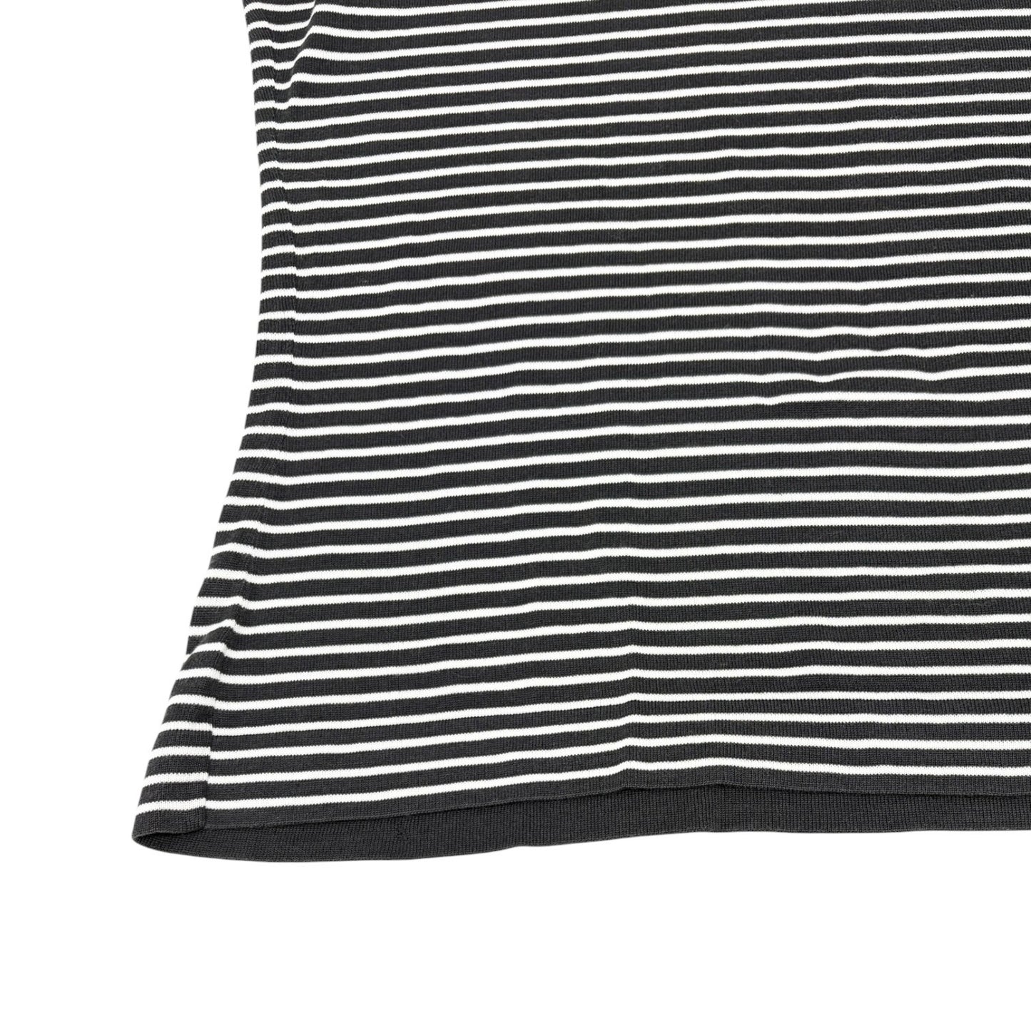 CHANEL Vintage CC Striped Sleeveless Tank Top #M White Black Cotton 902263