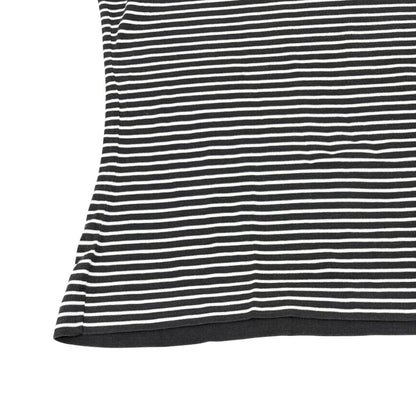 CHANEL Vintage CC Striped Sleeveless Tank Top #M White Black Cotton 902263