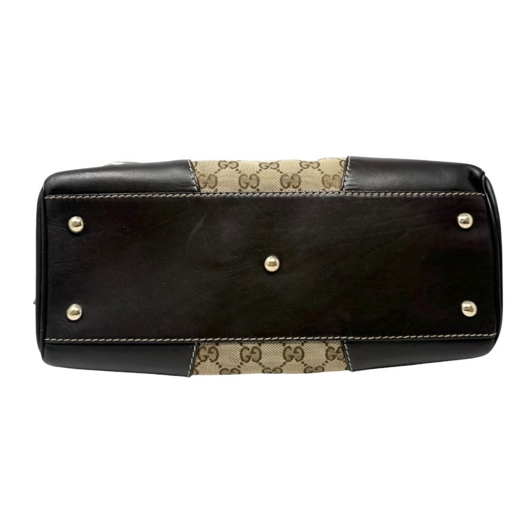 GUCCI Vintage GG Monogram Lovely Heart Shoulder Bag Beige Brown Canvas 902325