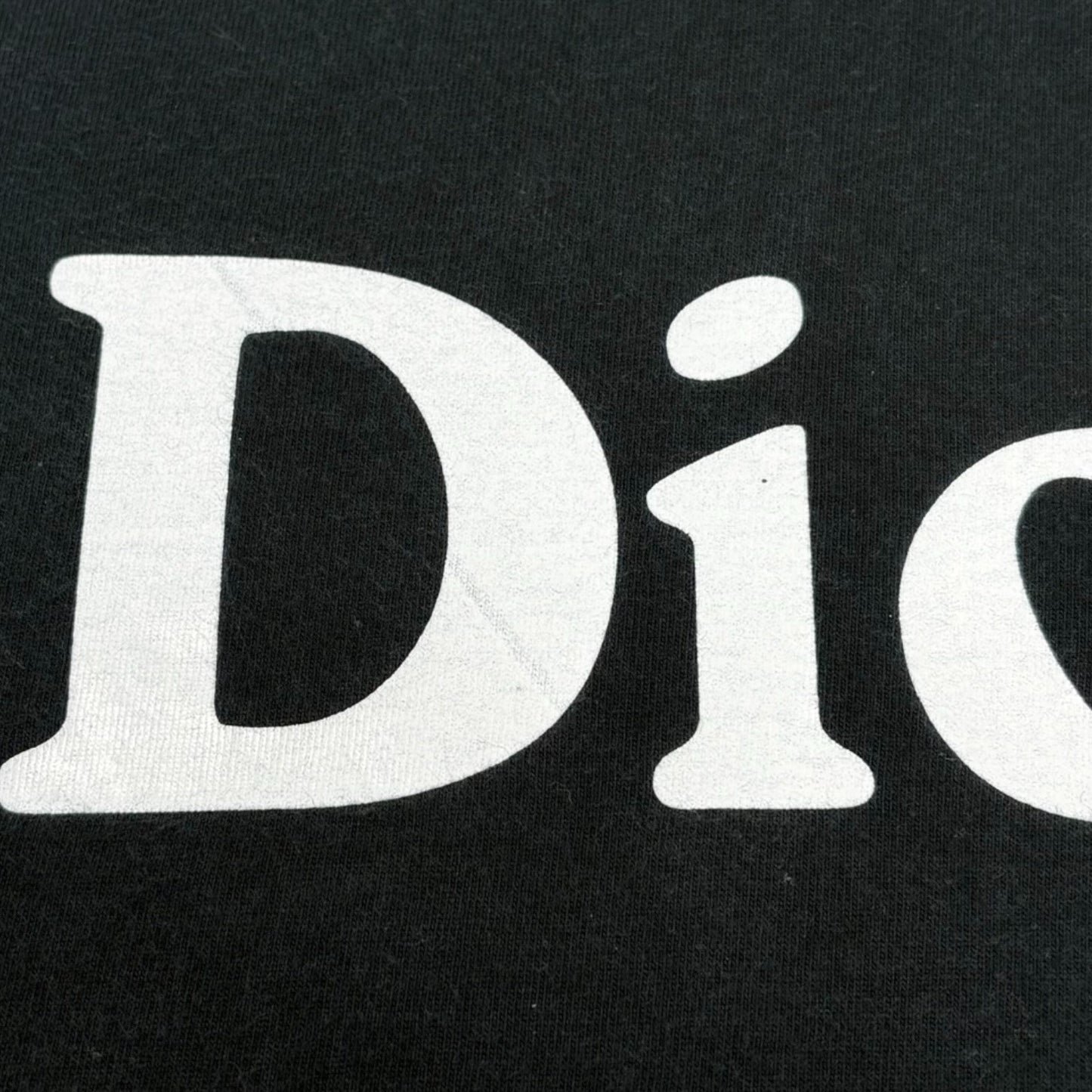Christian Dior 2002 Vintage Addict Big Logo T-shirt Top #38 Black White Cotton