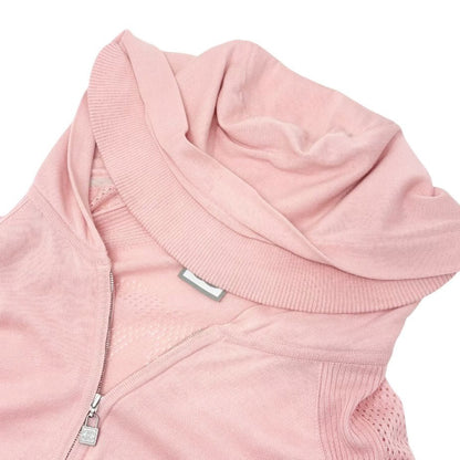CHANEL Sport Vintage 08C CC Knit Zipped Jacket #38 Perforated Pink 902899