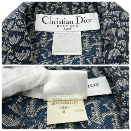 Christian Dior Vintage Trotter Monogram Belt Jacket #38 Blue Denim 902493