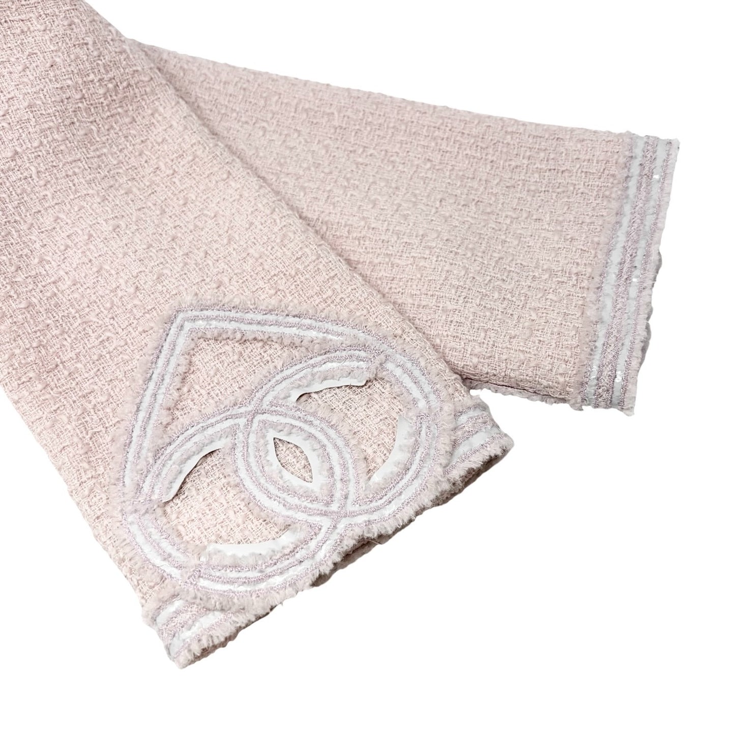 CHANEL Vintage 09C CC Heart Logo Button Tweed Jacket #36 Pink Wool 902019