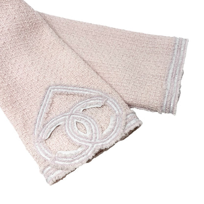 CHANEL Vintage 09C CC Heart Logo Button Tweed Jacket #36 Pink Wool 902019