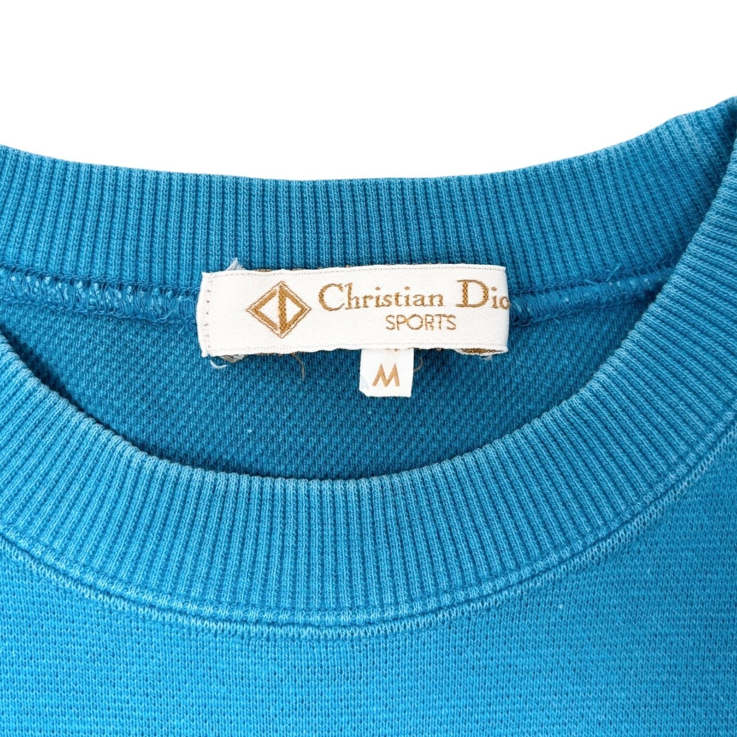 Christian Dior Sports Vintage Logo Sweatshirt Top #M Blue White Cotton