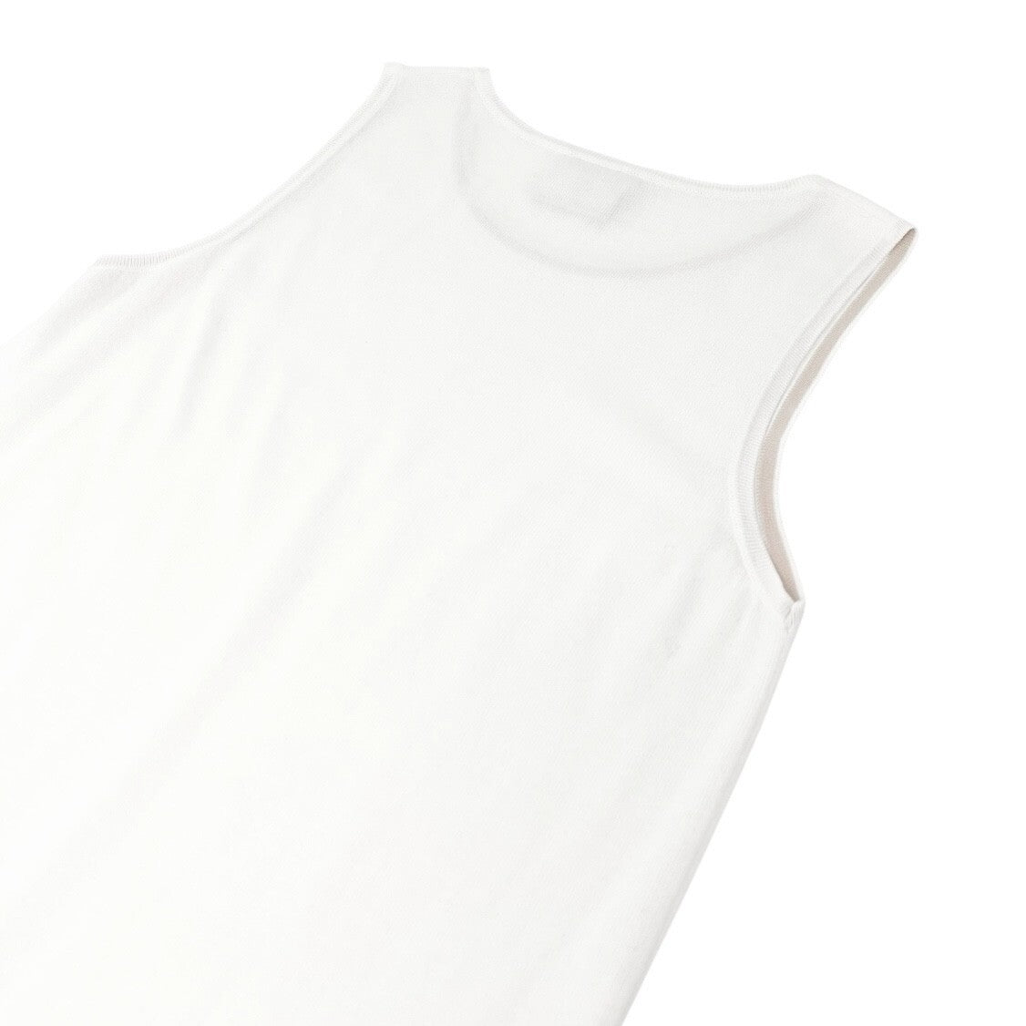CHANEL Sport Vintage 08C CC Mark Logo Knit Tank Top #34 White Cotton Rank AB