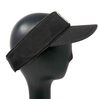 CHANEL Sport Vintage CC Logo Sun Visor Hat #M Black Beige Cotton 902496