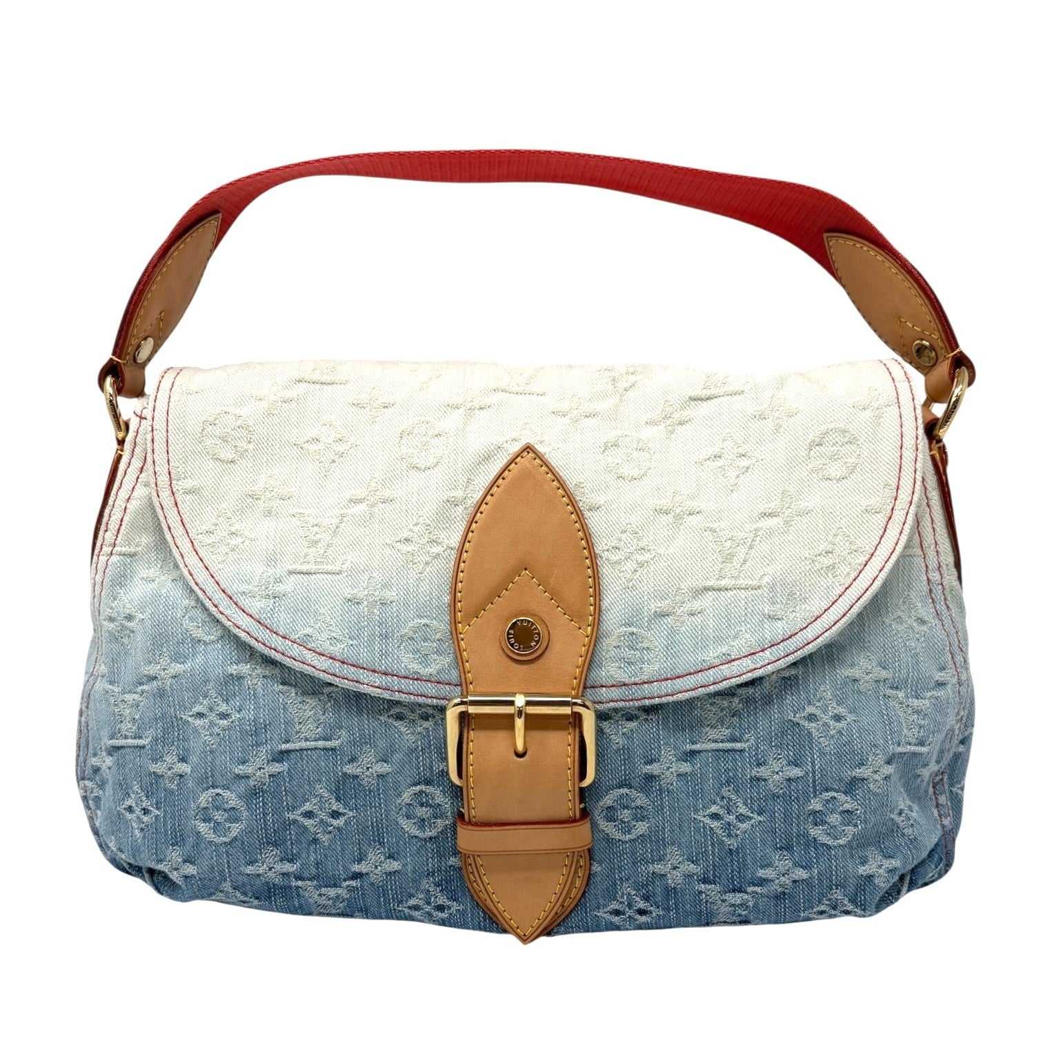 LOUIS VUITTON Vintage Monogram Denim Gradation Sunshine Shoulder Bag Blue