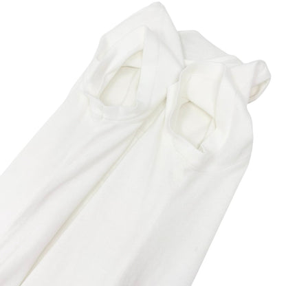 CHANEL Vintage 05C CC Logo Knit T-shirt Top #38 White Short Sleeve 902424