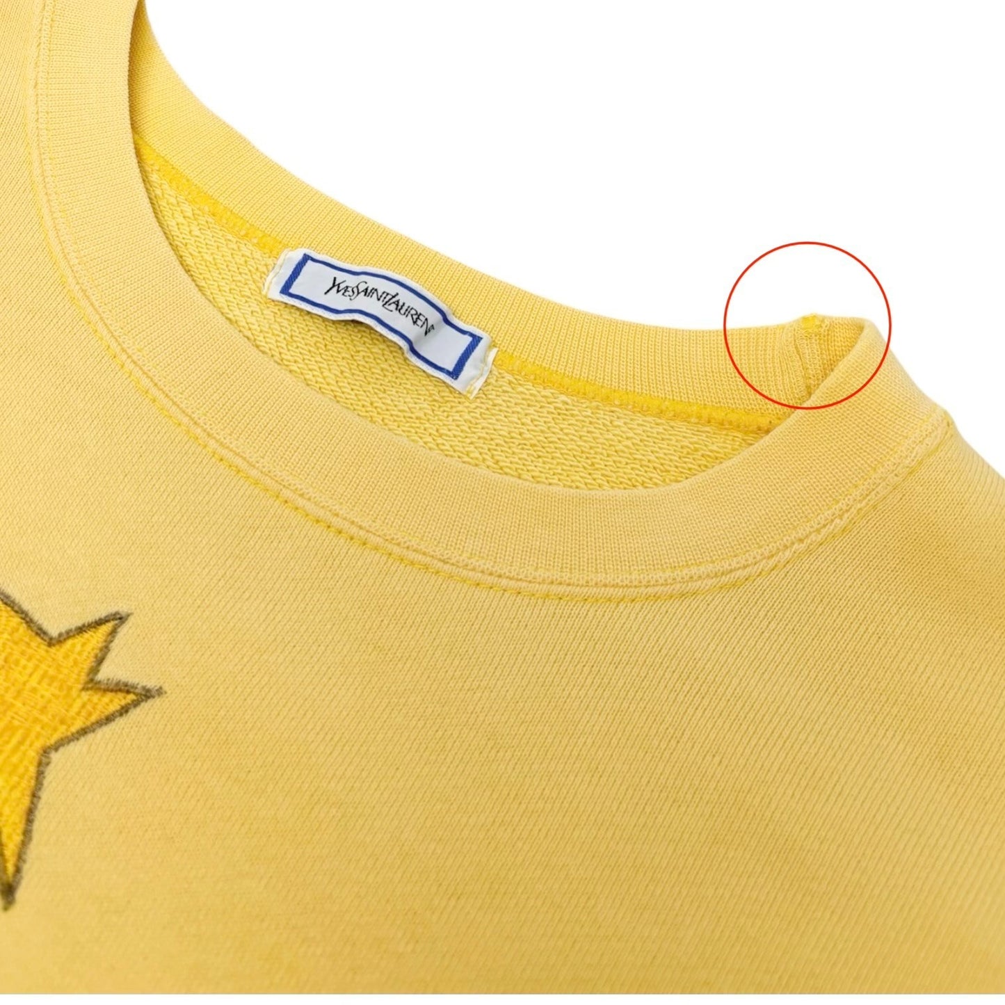 Yves Saint Laurent Vintage Love Star Embroidered Sweatshirt Yellow 901938