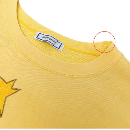 Yves Saint Laurent Vintage Love Star Embroidered Sweatshirt Yellow 901938
