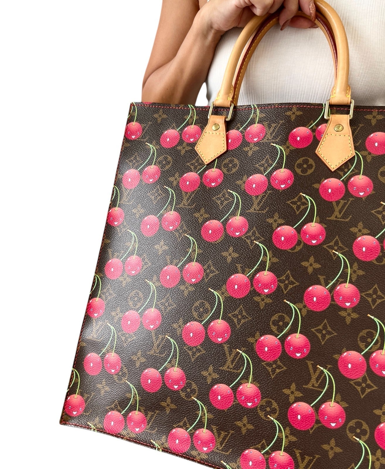 LOUIS VUITTON Vintage M95010 2005 Monogram Cherry Bag Sac Plat Brown Murakami