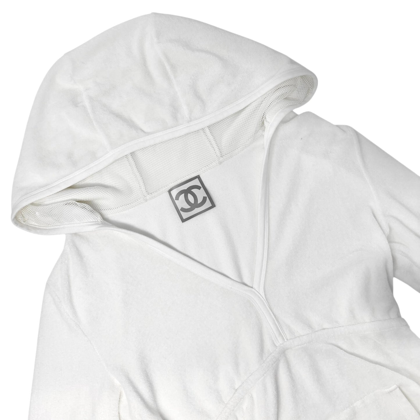 CHANEL Sport Vintage 09C CC Logo Hoodie Top #38 Long Sleeve Kangaroo Pocket