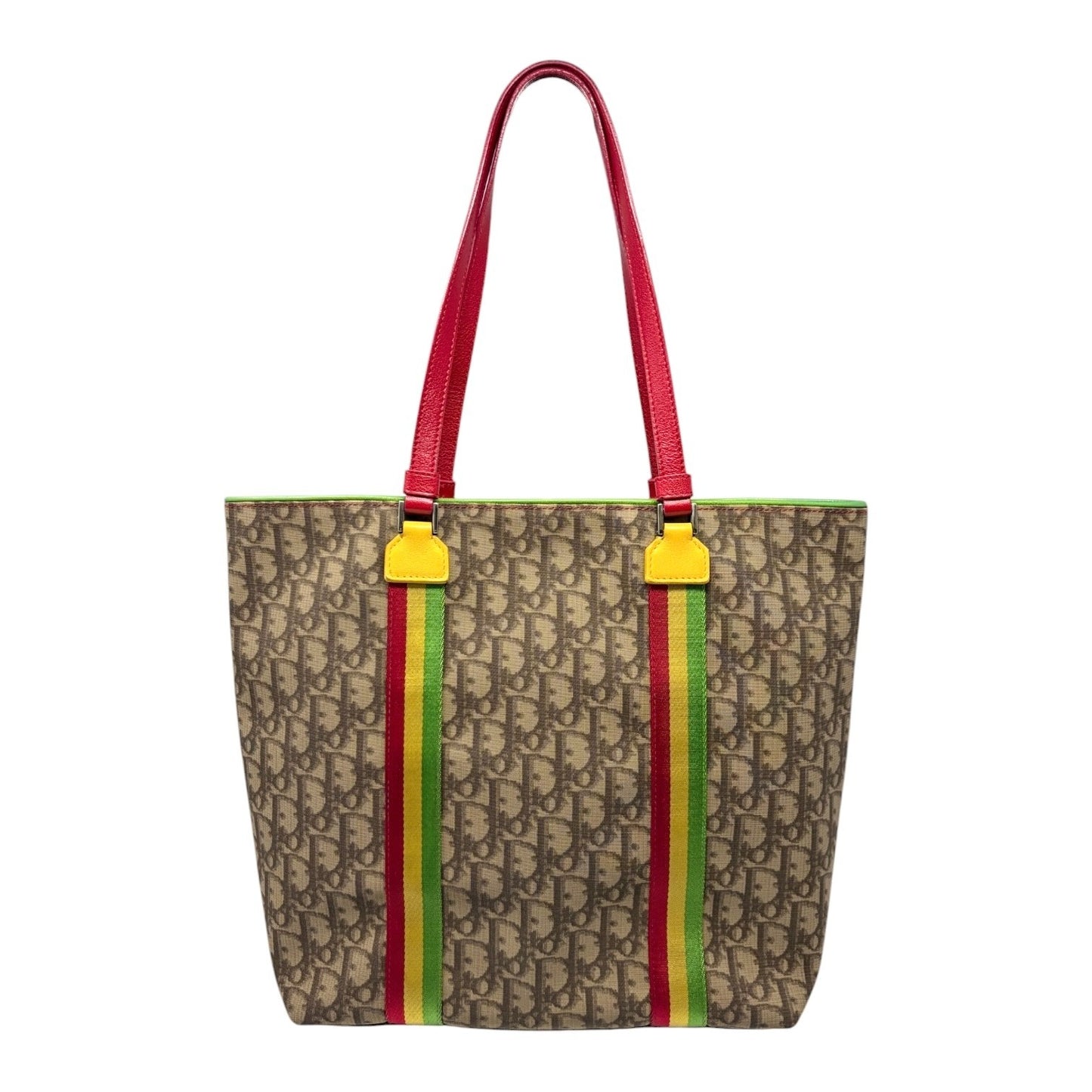 Christian Dior Vintage Rasta No.1 Trotter Monogram Tote Shoulder Bag Brown PVC