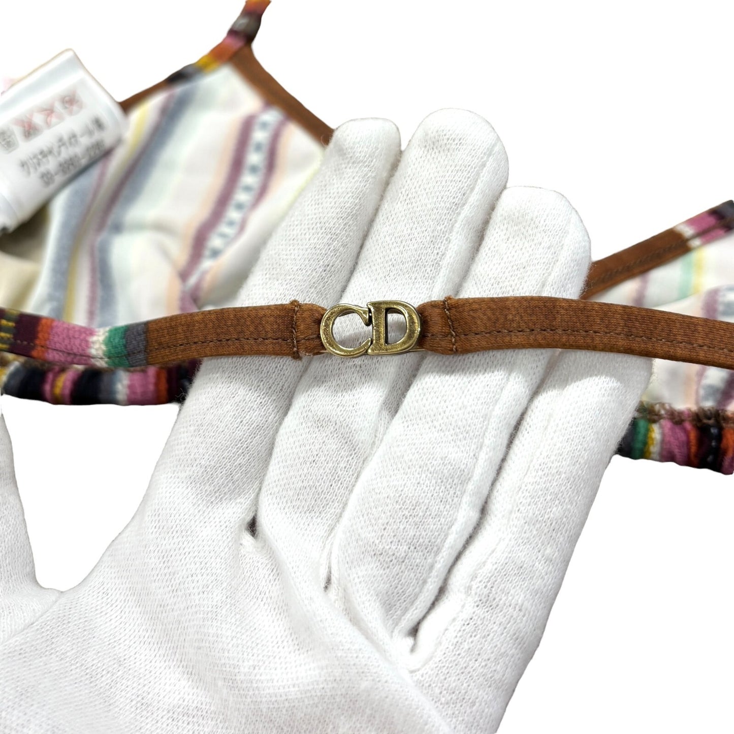 Christian Dior Vintage 2002 Multicolor Triangle Bikini #36 Swimwear Nylon