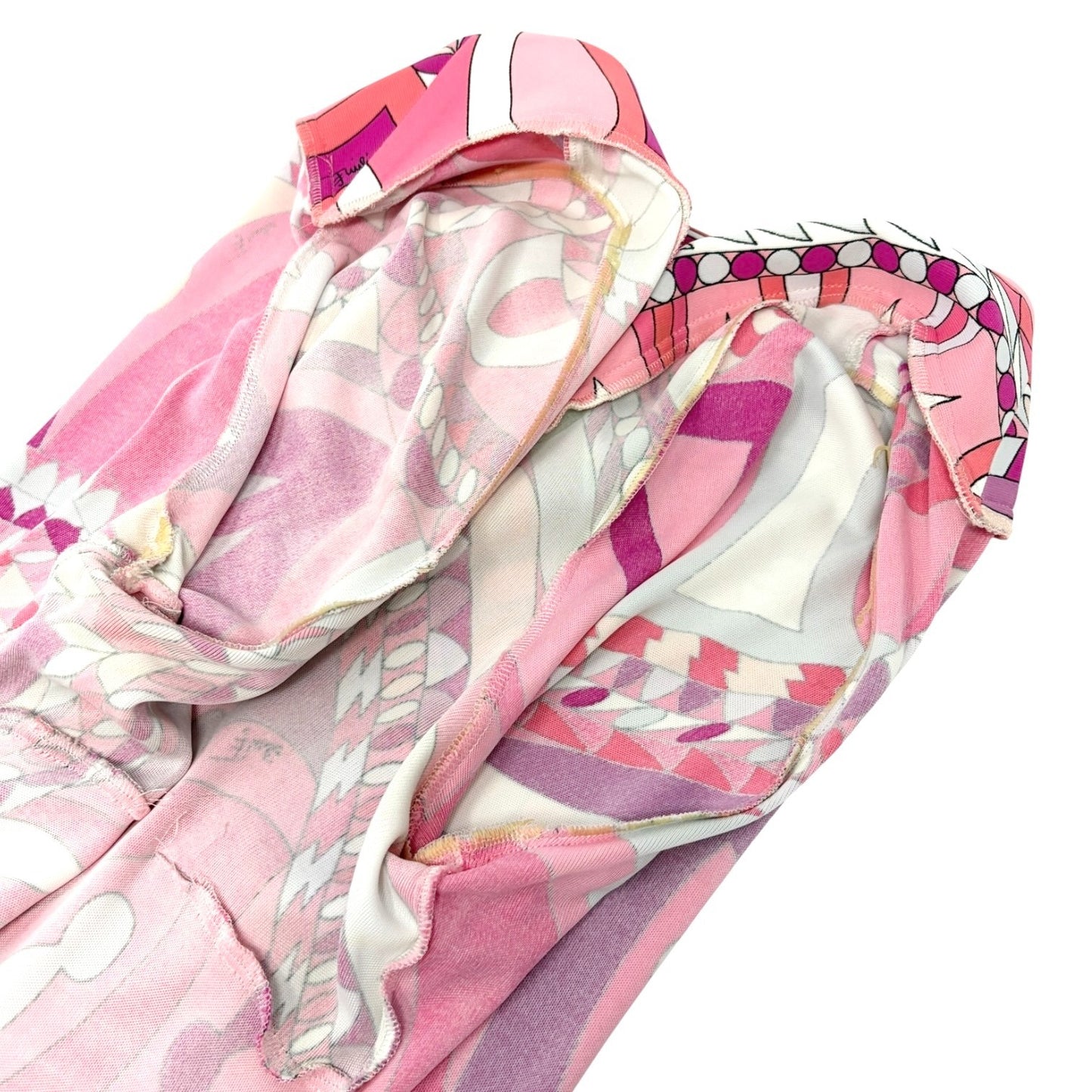 EMILIO PUCCI Vintage Mini Dress One-Piece #38 Pink Multicolor Rayon 901858