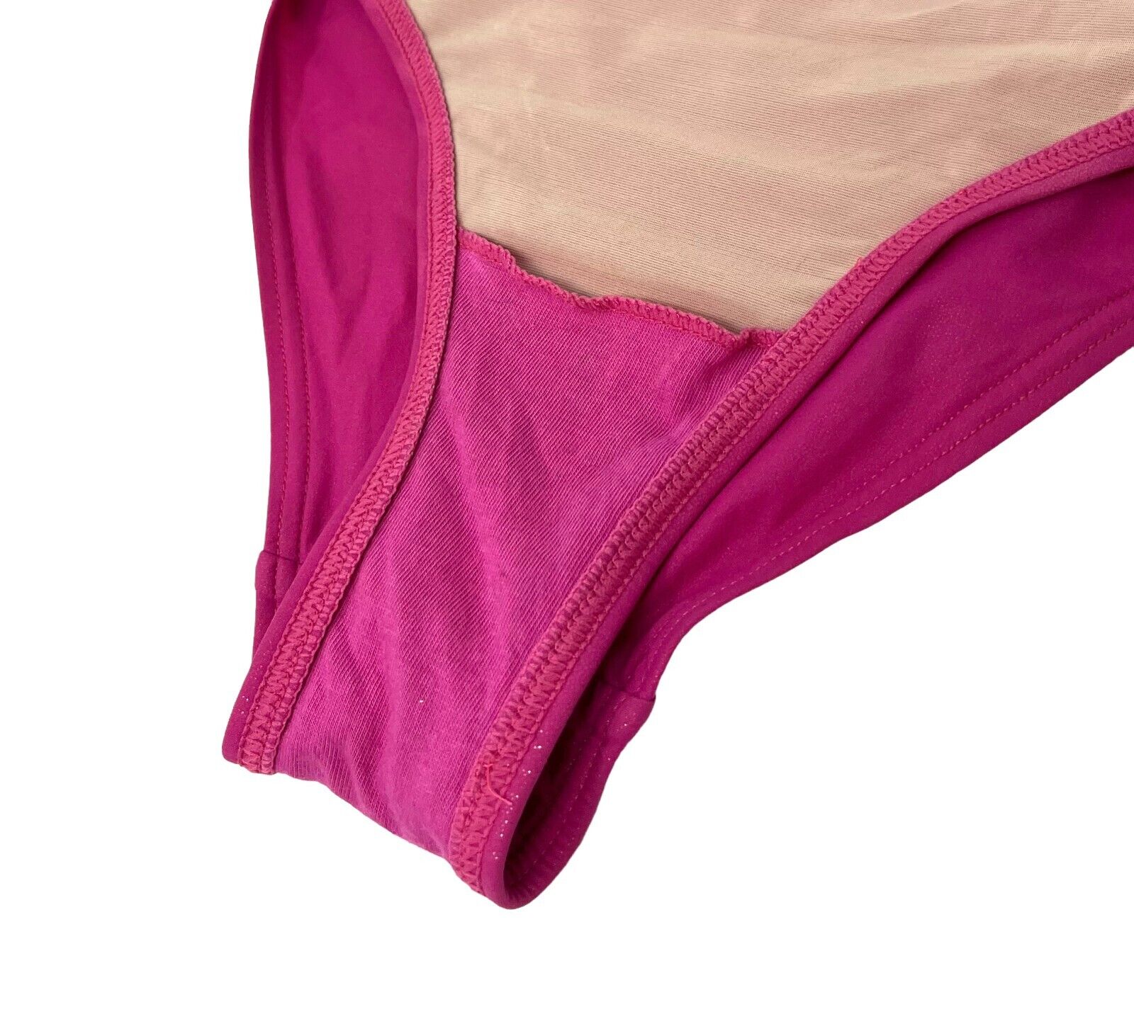 Christian Dior Vintage Logo Swimsuit Swimwear Bikini #36 Pink Gold Nylon RankAB