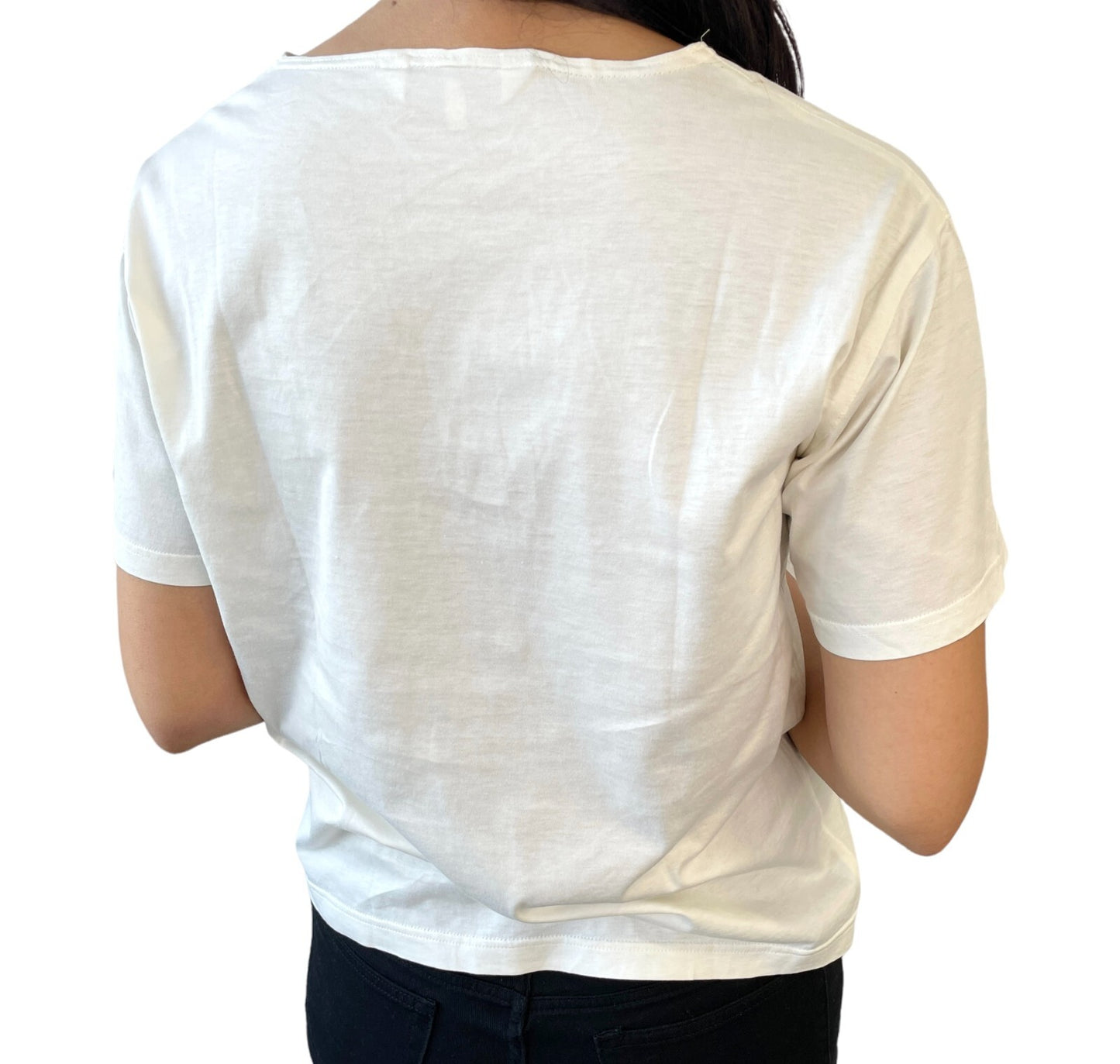 Christian Dior Sports Vintage Big Logo T-shirt Top #M White Dark Blue Cotton
