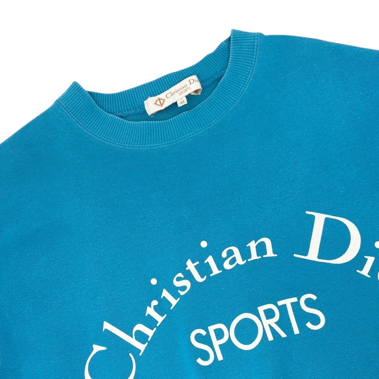 Christian Dior Sports Vintage Logo Sweatshirt Top #M Blue White Cotton