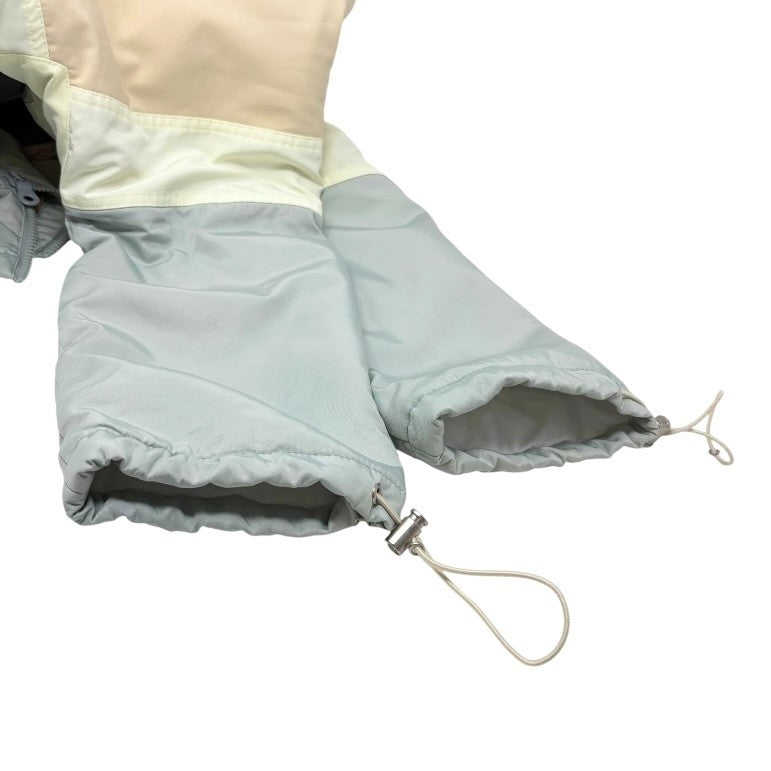 CHANEL Sport Vintage 01A Logo CC Mark Ski wear Jacket #36 Beige Blue Polyester