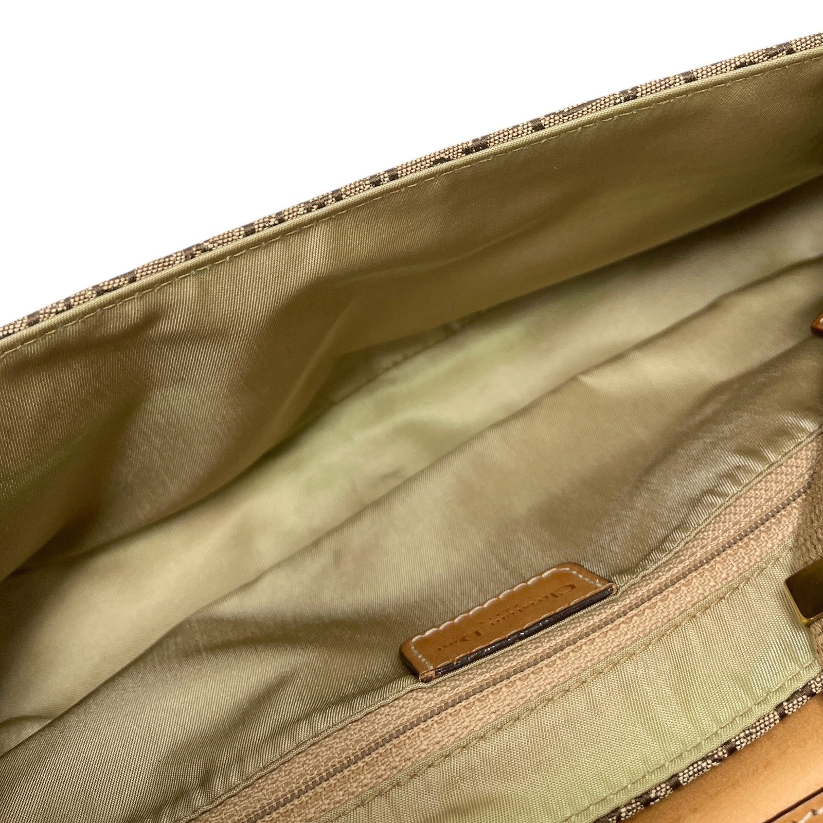 Christian Dior Vintage Trotter Monogram Street Chic Columbus Shoulder Bag Beige